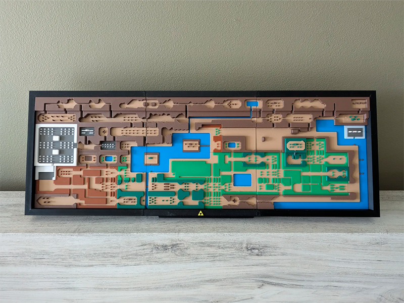 Cuadro Mapa Zelda Triple Impresa en 3D