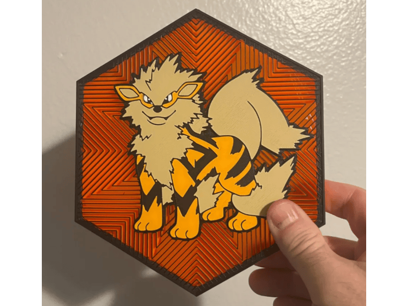 Cuadro Hexagonal de Arcanine