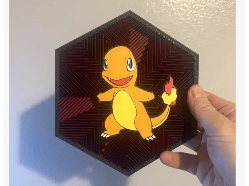 Cuadro Hexagonal de Charmander