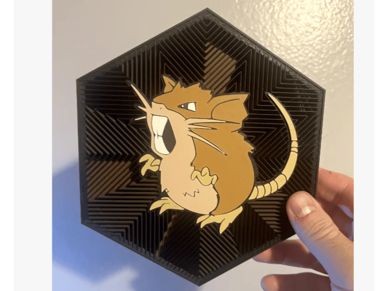 Cuadro Hexagonal de Raticate