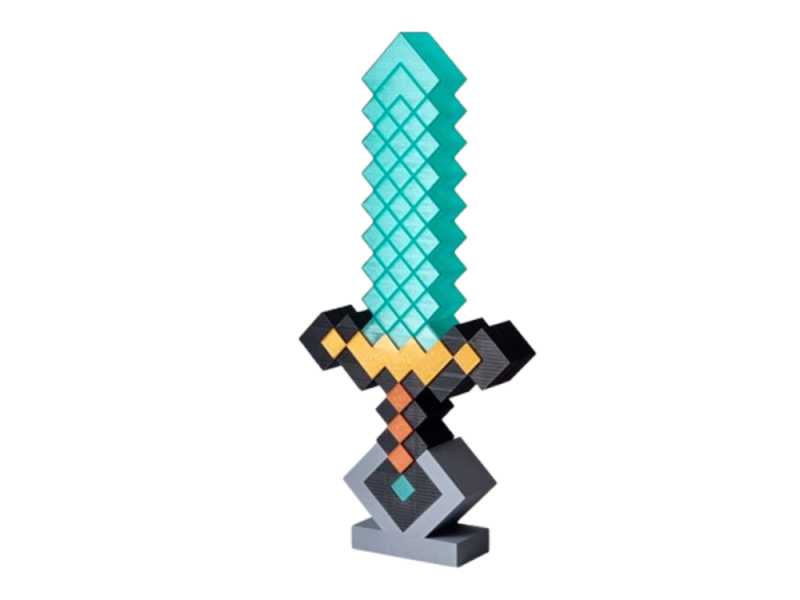 Lámpara de Espada de Diamante de Minecraft Impresa en 3D