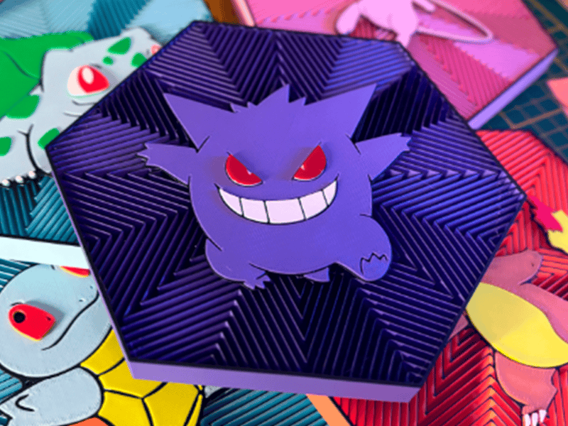 Cuadro Hexagonal de Gengar Impresa en 3D