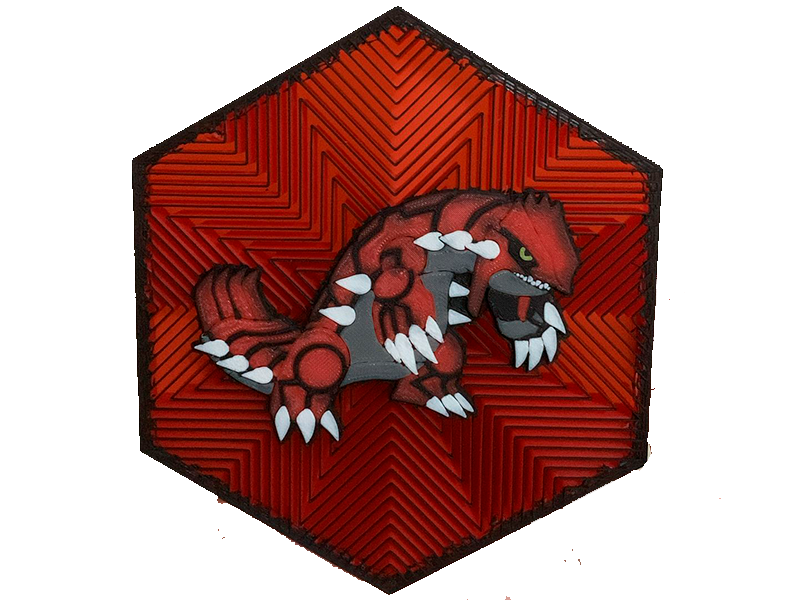 Cuadro Hexagonal de Groudon Impresa en 3D