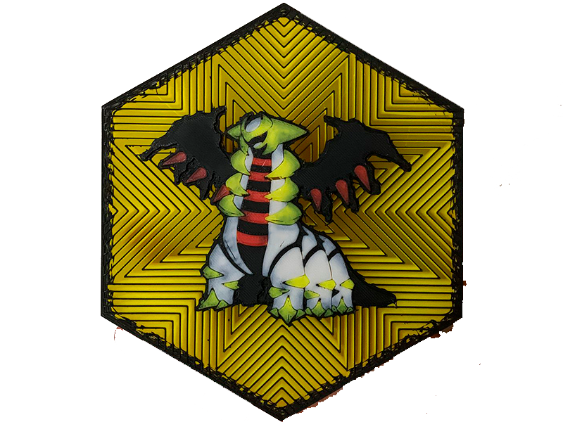 Cuadro Hexagonal de Giratina Impresa en 3D