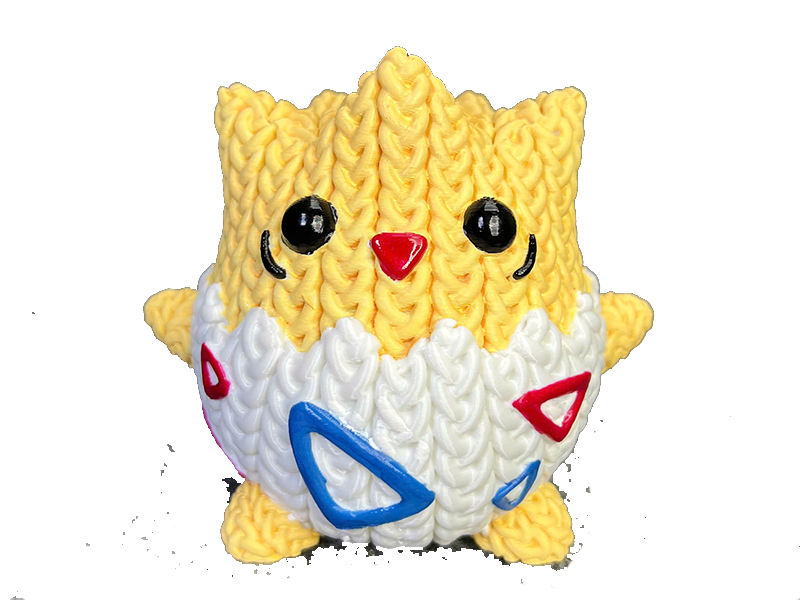 Figura Togepi Crochet Impresa en 3D