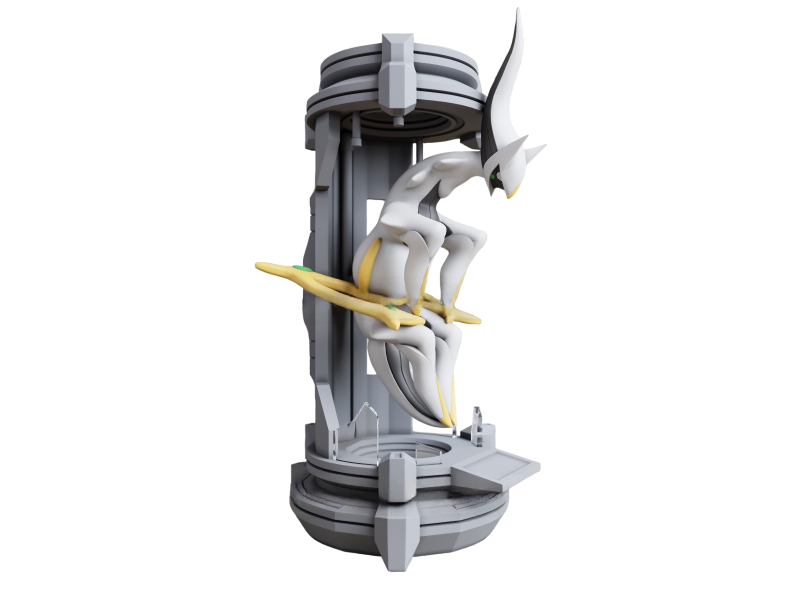 Figura Arceus en la Capsula Impresa en 3D