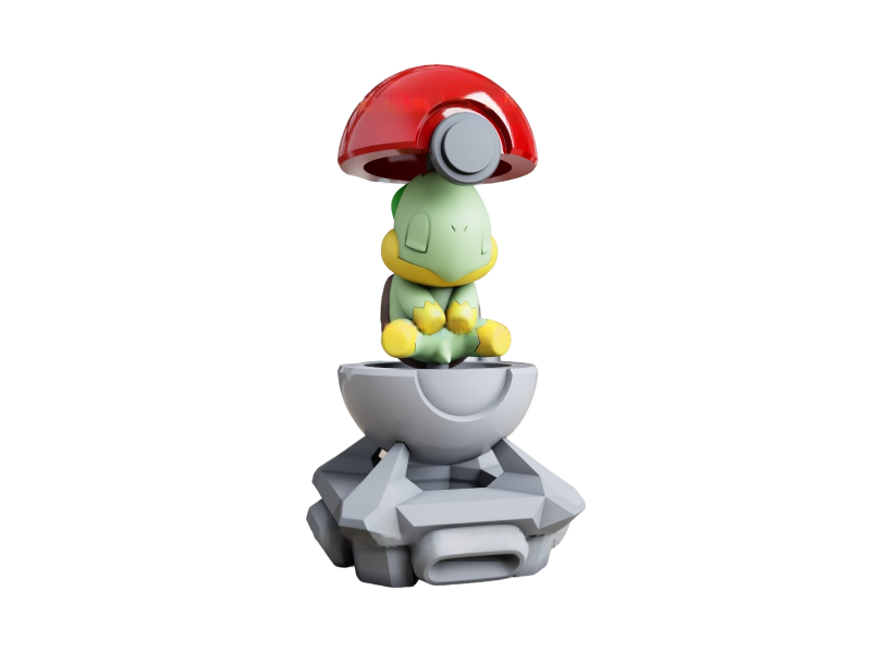 Figura Turtwig en la Pokeball Impresa en 3D