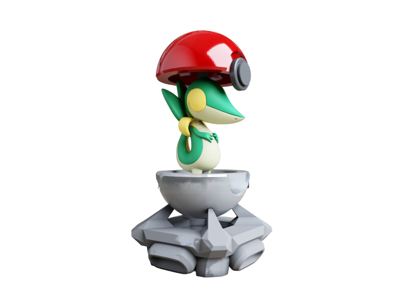Figura Snivy en la Pokeball Impresa en 3D