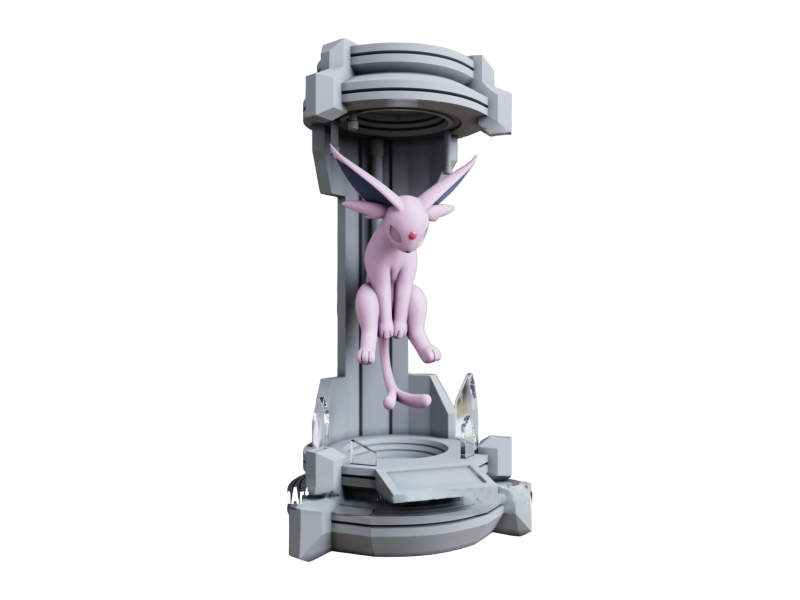 Figura Espeon en la Capsula Impresa en 3D