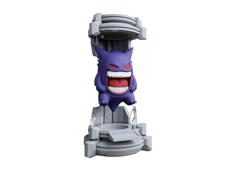Figura Gengar en la Capsula Impresa en 3D