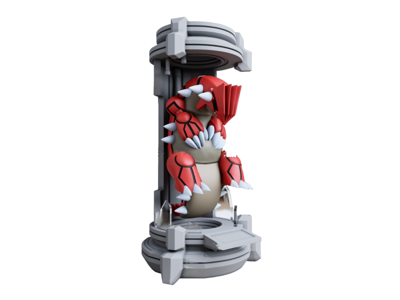 Figura Groudon en la Capsula Impresa en 3D