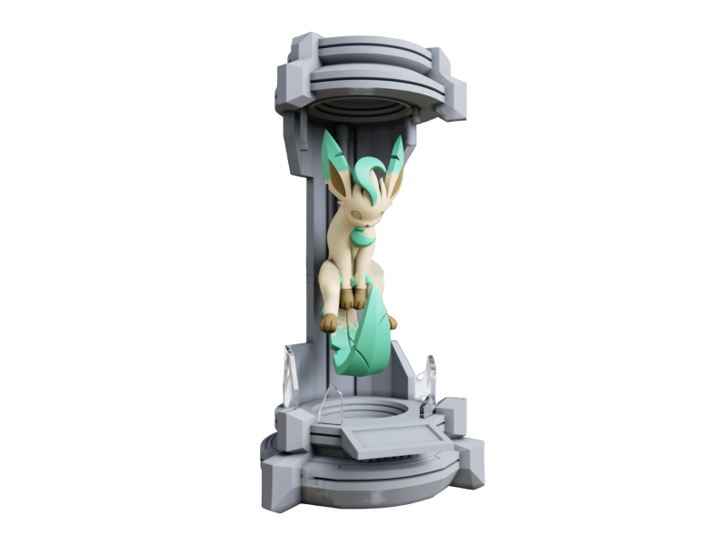 Figura Leafeon en la Capsula Impresa en 3D