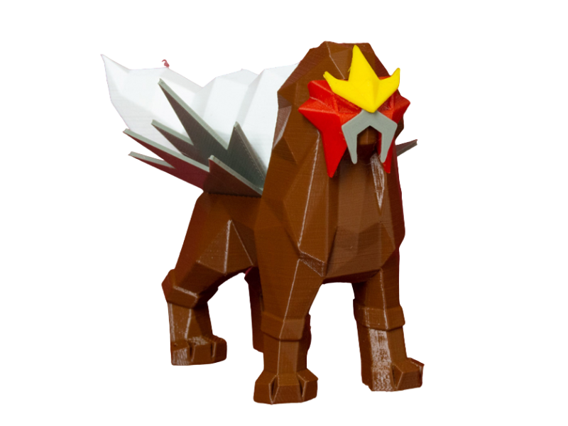 Figura Entei Lowpoly Impresa en 3D