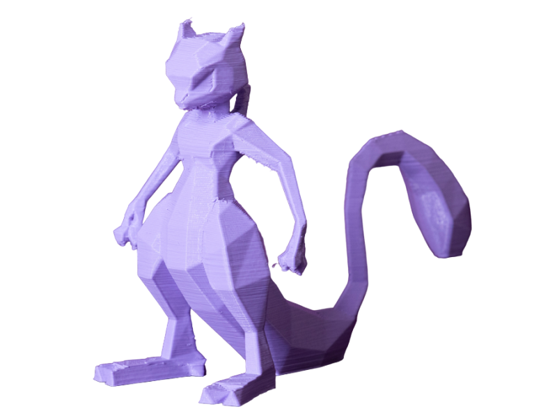 Figura Mewtwo Lowpoly Impresa en 3D