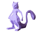 Figura Mewtwo Lowpoly Impresa en 3D