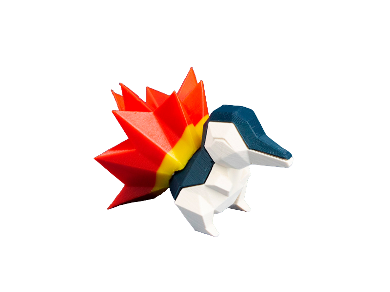 Figura Cyndaquil Lowpoly Impresa en 3D