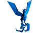 Figura Articuno Lowpoly Impresa en 3D