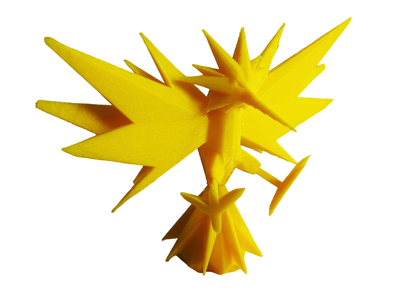 Figura Zapdos Lowpoly Impresa en 3D