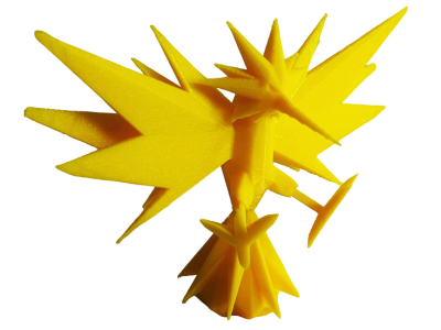 Figura Zapdos Lowpoly Impresa en 3D