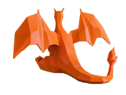 Figura Charizard Lowpoly Impresa en 3D
