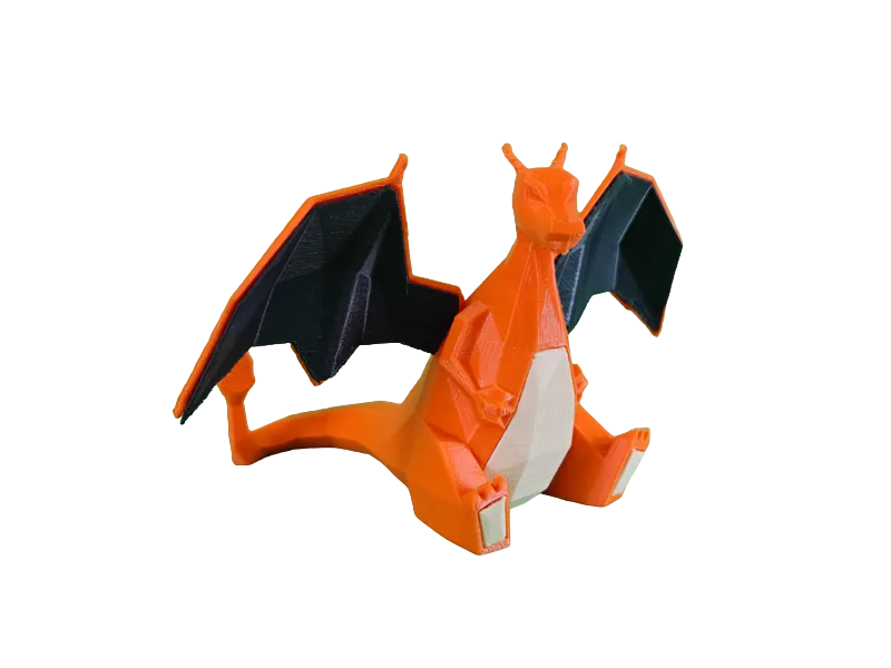 Figura Charizard Lowpoly Impresa en 3D