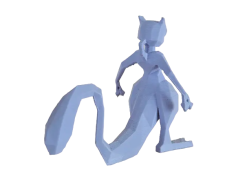 Figura Mewtwo Lowpoly Impresa en 3D