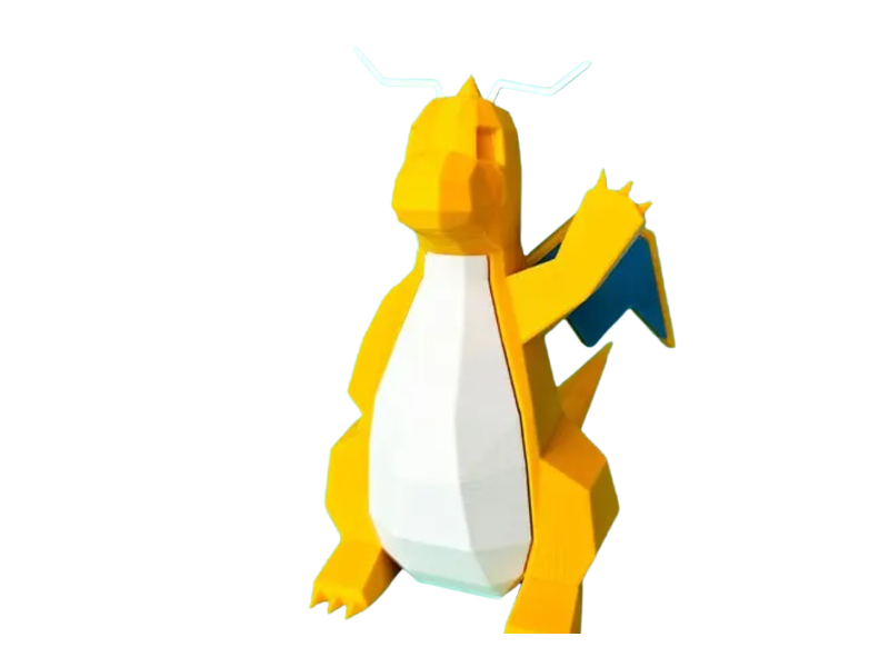 Figura Dragonite Lowpoly Impresa en 3D