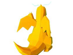 Figura Dragonite Lowpoly Impresa en 3D