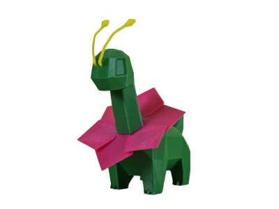 Figura Meganium Lowpoly Impresa en 3D