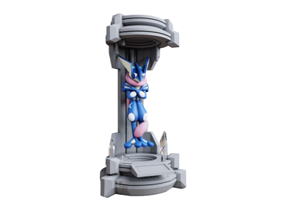 Figura Greninja en la Capsula Impresa en 3D