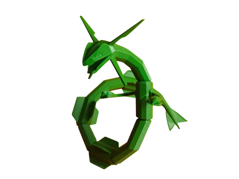 Figura Rayquaza Lowpoly Impresa en 3D