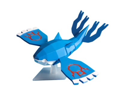 Figura Kyogre Lowpoly Impresa en 3D