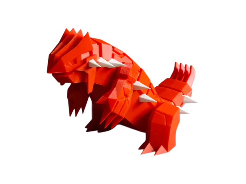 Figura Groudon Lowpoly Impresa en 3D