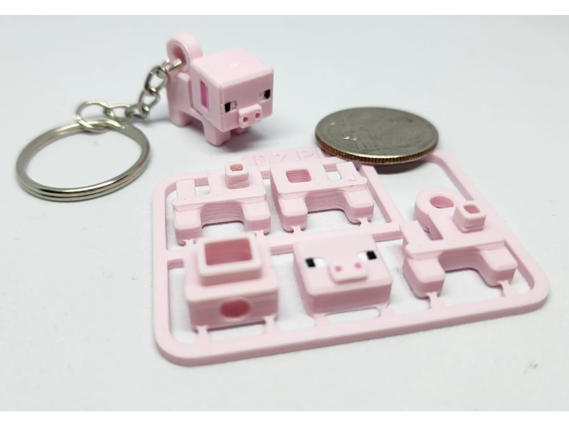 Kit Card Cerdo Minecraft Impresa en 3D
