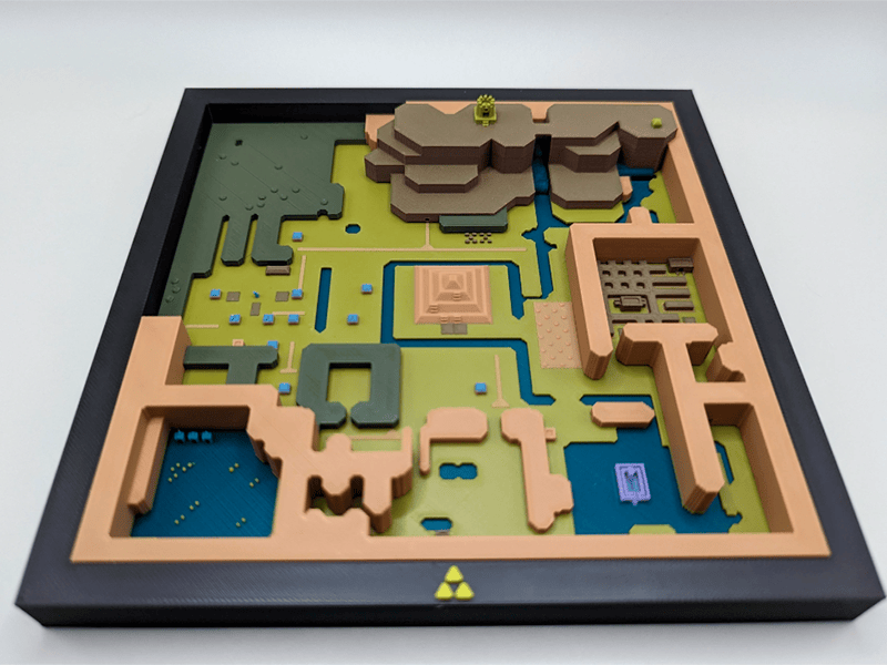 Cuadro Mapa Zelda Dark World Impresa en 3D