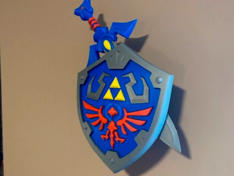 Espada Maestra y Escudo Hyliano de The Legend Of Zelda Impresa en 3D